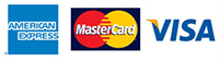 We accept VISA, MasterCard and American Express